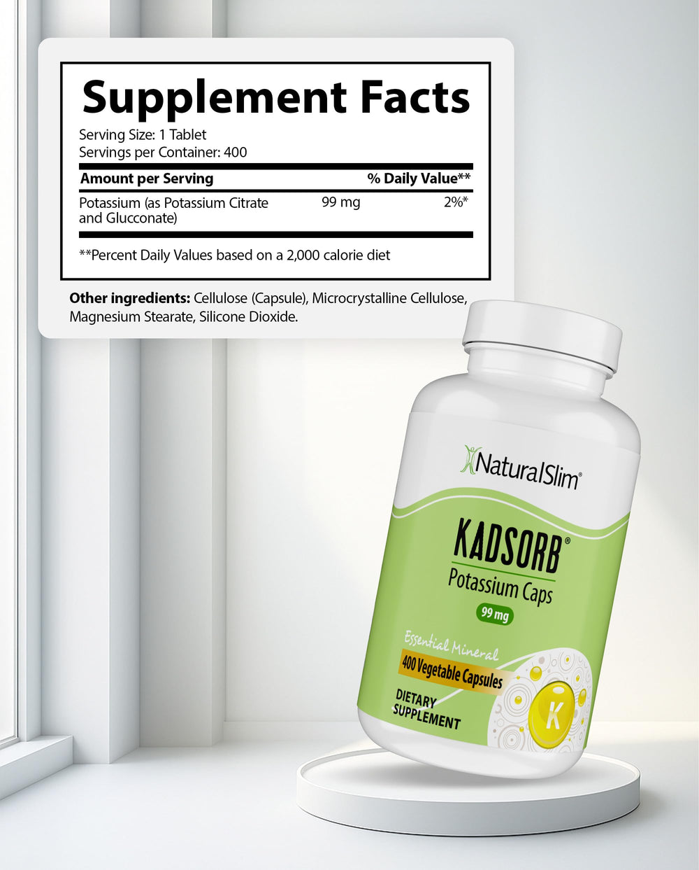 Close-up of highly absorbable potassium citrate formulation