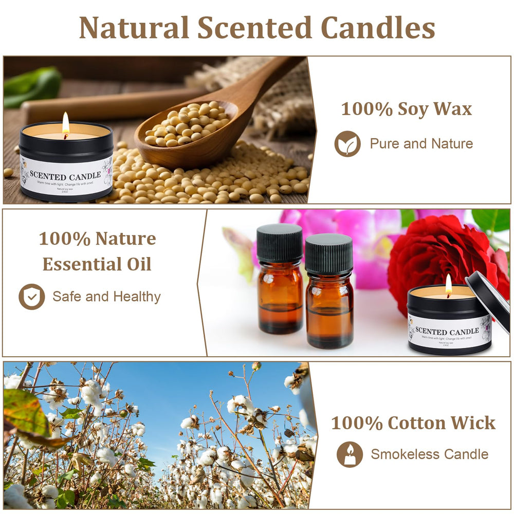 Close-up of natural soy wax jar candles.