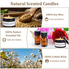 Close-up of natural soy wax jar candles.