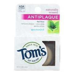 Packaging of Natural Spearmint Antiplaque Flat Dental Floss 32 yards, 6 per case