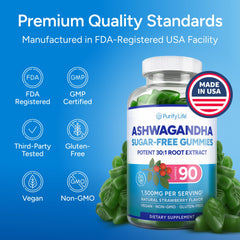 Strawberry-flavored, sugar-free Ashwagandha gummies