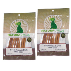 Natural Value Sweet Potato & Duck Soft Chew Meat Sticks – 2-Pack packaging image