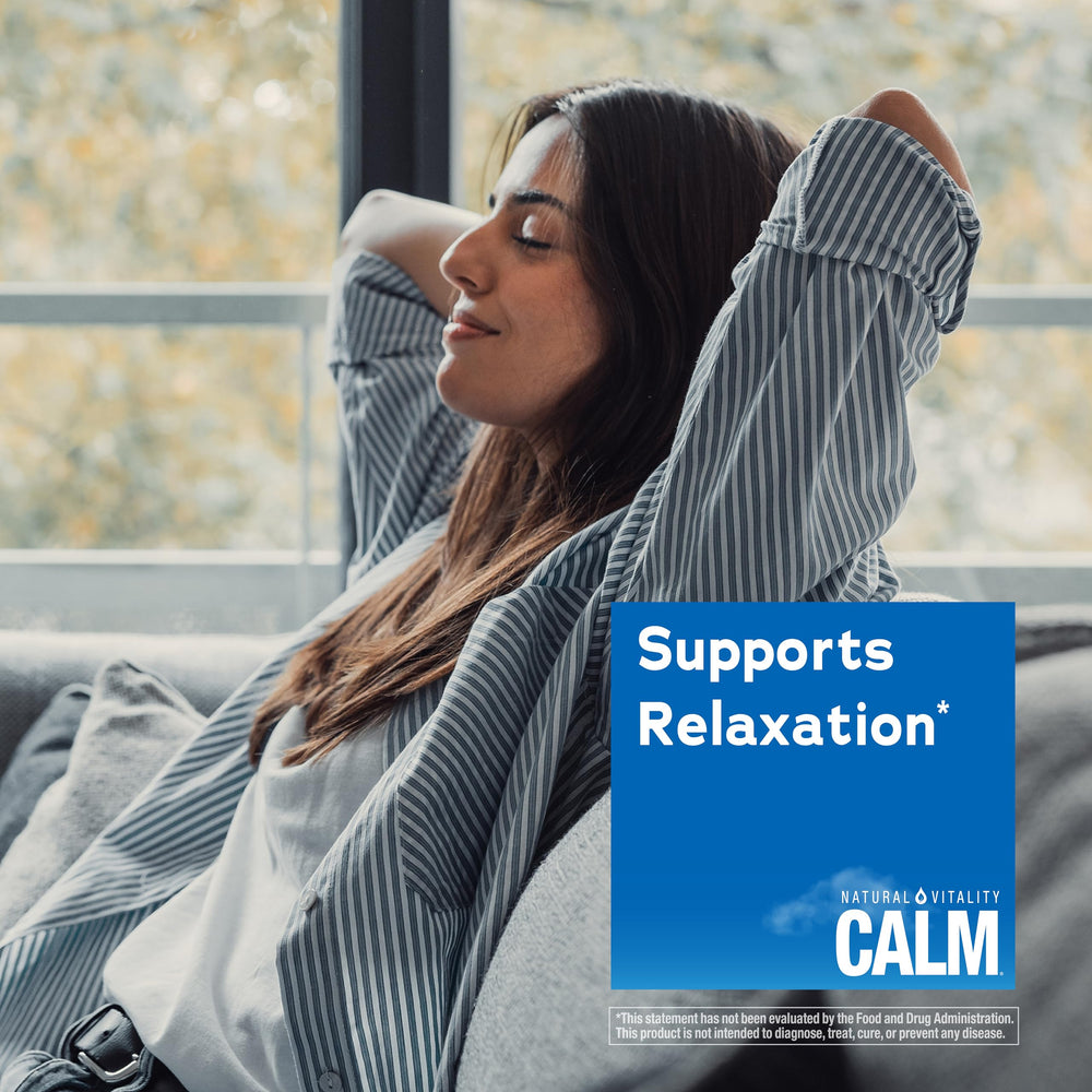 Lifestyle image of a relaxed person enjoying CALM Gummies