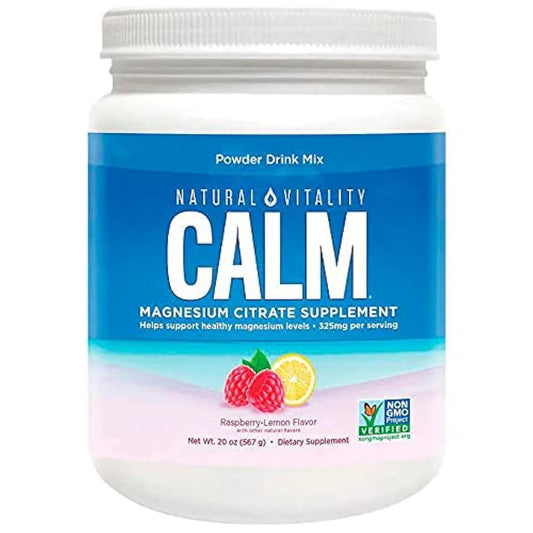 Natural Vitality Calm Raspberry Magnesium Citrate Powder 20 oz bottle