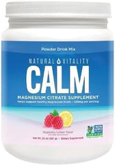 Natural-Vitality Calm Magnesium Citrate Powder container with Raspberry Lemon flavor