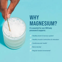 Lifestyle image of a healthy, active person enjoying a beverage containing Calm powder