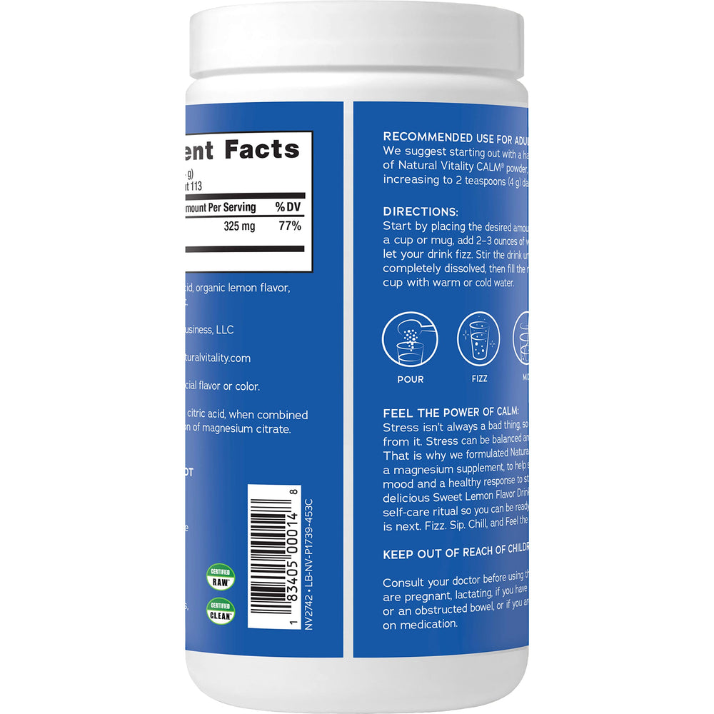 Ready-to-drink CALM magnesium beverage in a glass