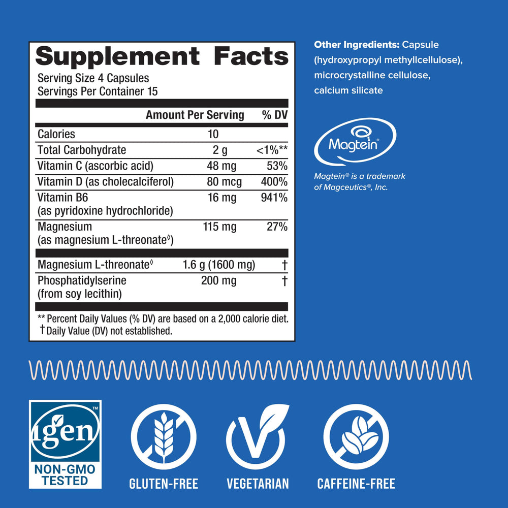 Back view of Natural Vitality Focus bottle with label details