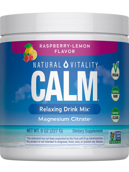 NATURAL VITALITY Raspberry Lemon Calm Magnesium Drink Mix 8 oz bottle