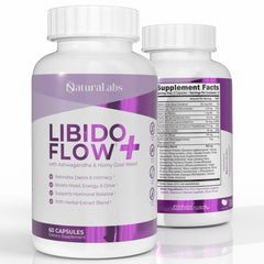 NATURALABS Libido Flow+ bottle on a white background