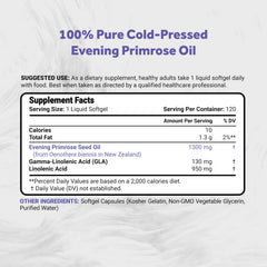 Product label displaying 1300mg per softgel and 120 softgels