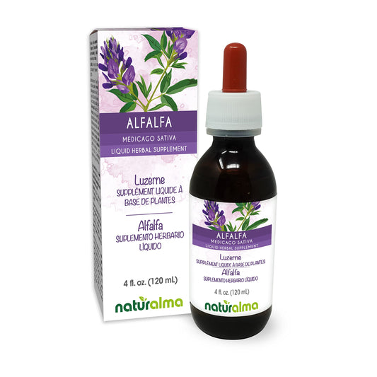 Naturalma Alfalfa tincture bottle with dropper, 4 oz (Italy)