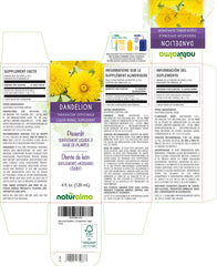 Close-up of Naturalma Dandelion tincture bottle