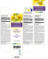 Close-up of Elecampane tincture bottle label
