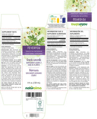 Close-up of Naturalma Feverfew tincture bottle