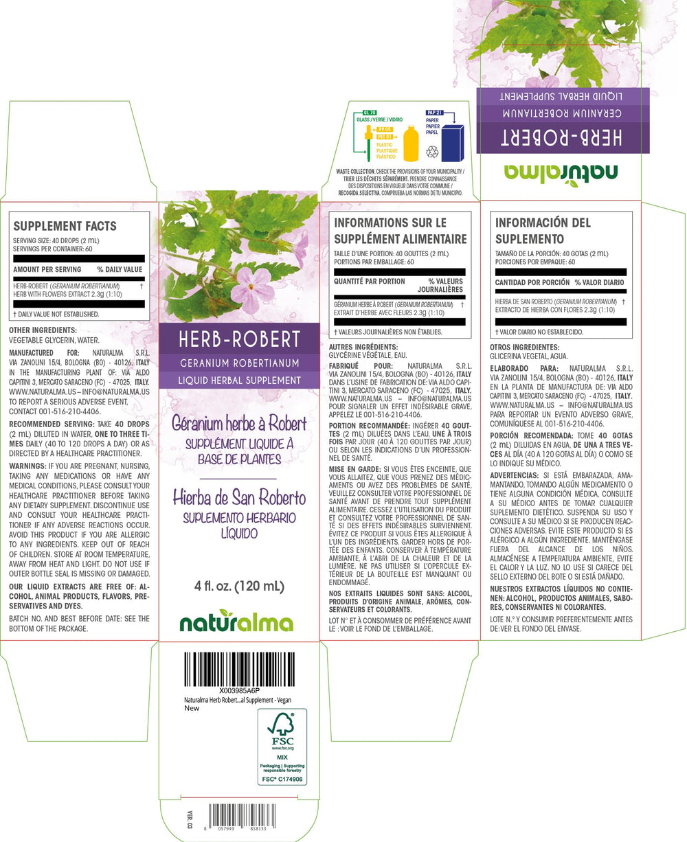 Herb Robert liquid extract in droplet form