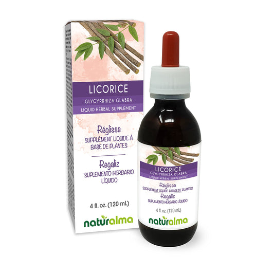 Naturalma Licorice Root Tincture bottle front label – Glycyrrhiza glabra