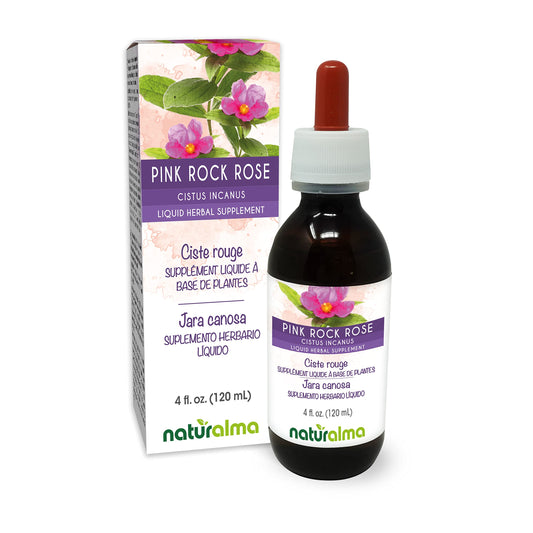 Naturalma Pink Rock Rose tincture bottle with dropper