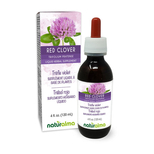 Naturalma Red Clover tincture bottle and 4 oz packaging