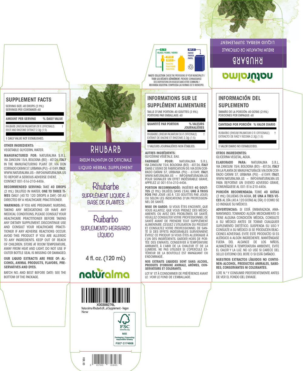 Rhubarb root and rhizome extract 1:5 concentration