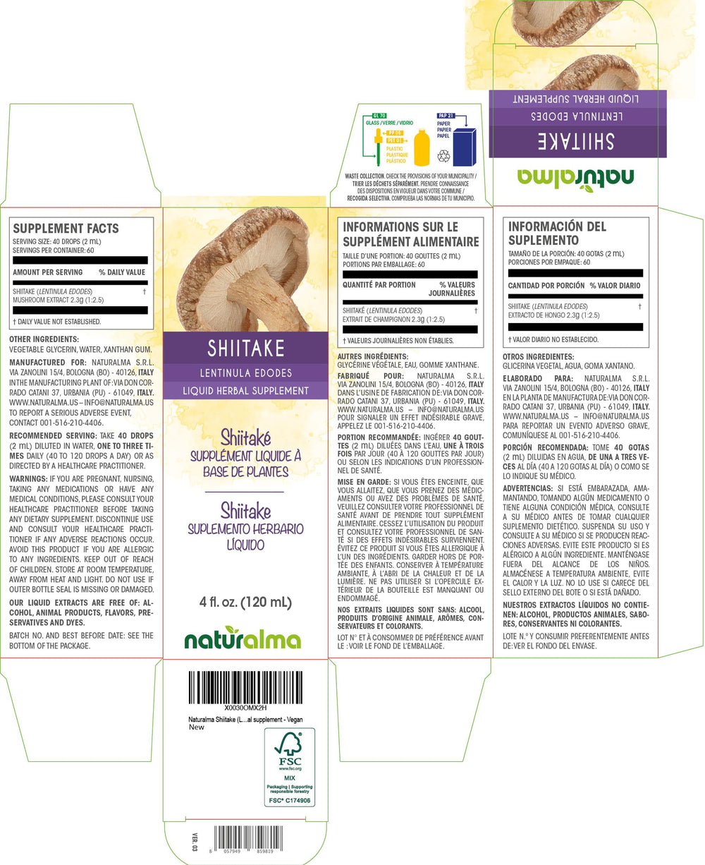 Shiitake tincture drops application