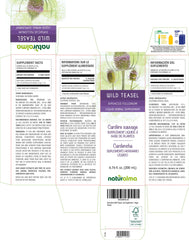 Close-up of Naturalma Wild Teasel tincture bottle label