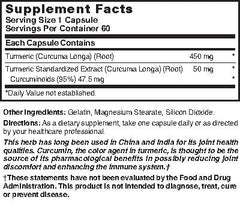 Close-up of Nature's Blend Turmeric 500 mg 60 Capsules capsules