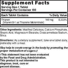 Vitamin B-1 Nature's Blend bottle with tablets spilled nearby