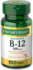 Nature's Bounty B-12 500 mcg Sublingual Microlozenges bottle