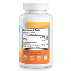 Ingredients chart for Nature Echo 6-in-1 Magnesium