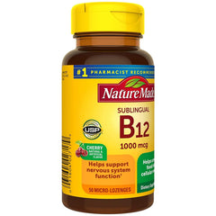 Two retail packs of Nature Made B-12 1000 mcg Cherry Flavor micro-lozenges
