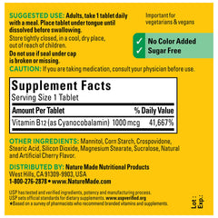 Vitamin B12 1000 mcg aiding energy metabolism