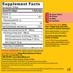 Back label showing EPA and DHA per softgel