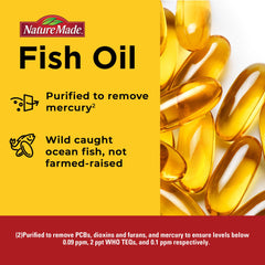 Ingredients and supplement facts on Nature Made Omega-3 bottle
