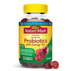 Bottle of Nature Made Digestive Probiotics & Energy B12 Gummies 50-count