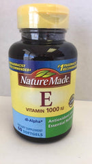 Nature Made dl-Alpha Vitamin E 1000 IU Softgels – Pack of 2 (60 ea per bottle)