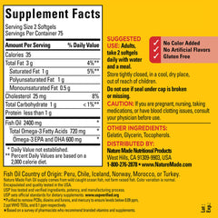 Close-up showing 720 mg Omega-3 per 2 softgels