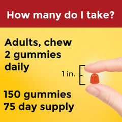 Nutrition facts panel for Nature Made Fish Oil Omega-3 Gummies