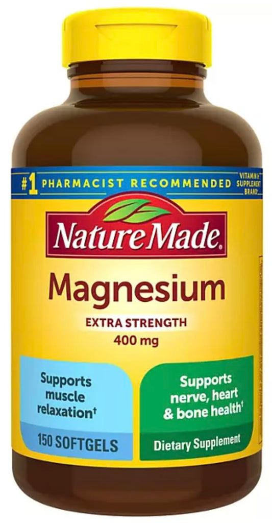 Nature Made High Potency Magnesium 400 mg softgels bottle – pack of 2