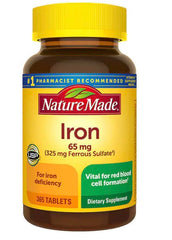Nature Made Iron 65 mg 365 tablets bottle front view