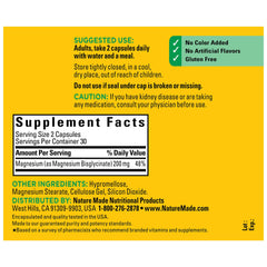 Close-up of Nature Made Magnesium Glycinate 200 mg capsules