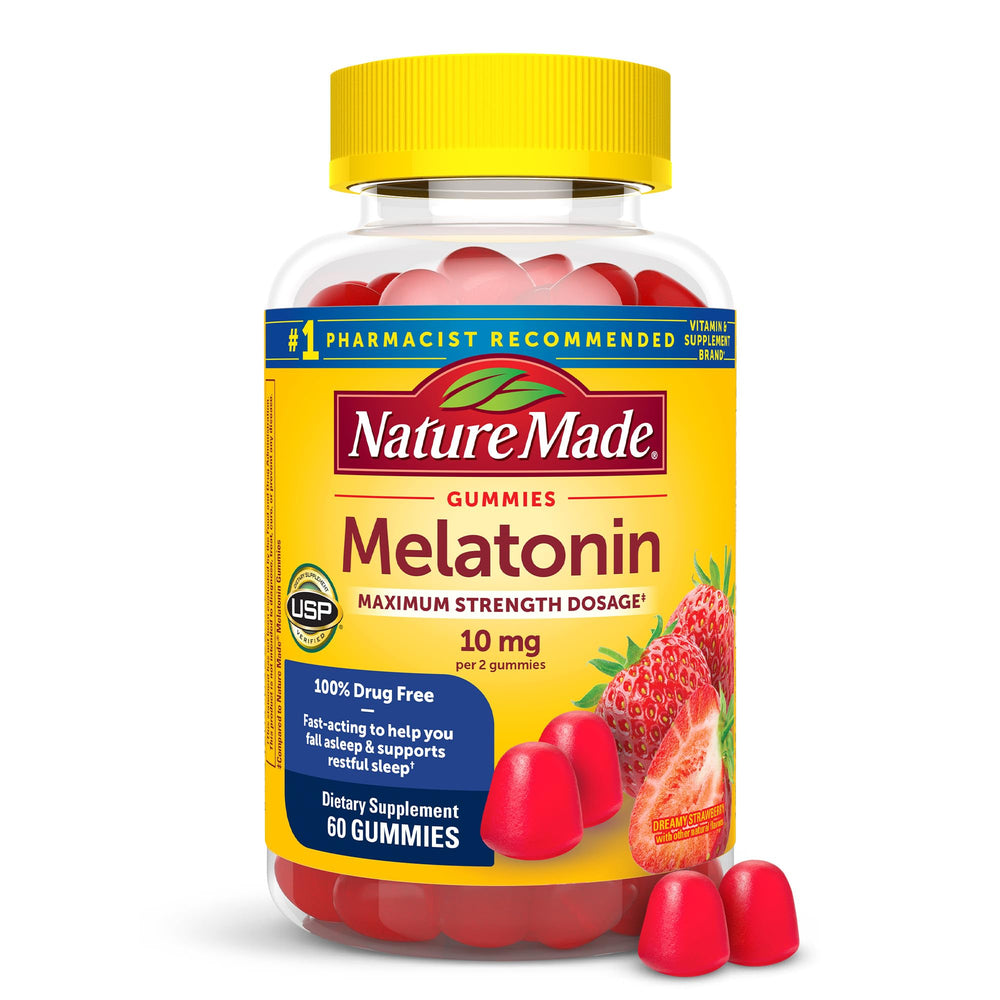 Nature Made Melatonin Gummies bottle 10 mg, 60-count