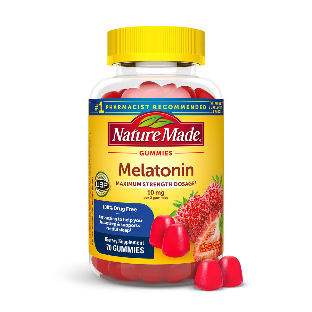 Nature Made Melatonin Gummies 10 mg bottle, 70-count