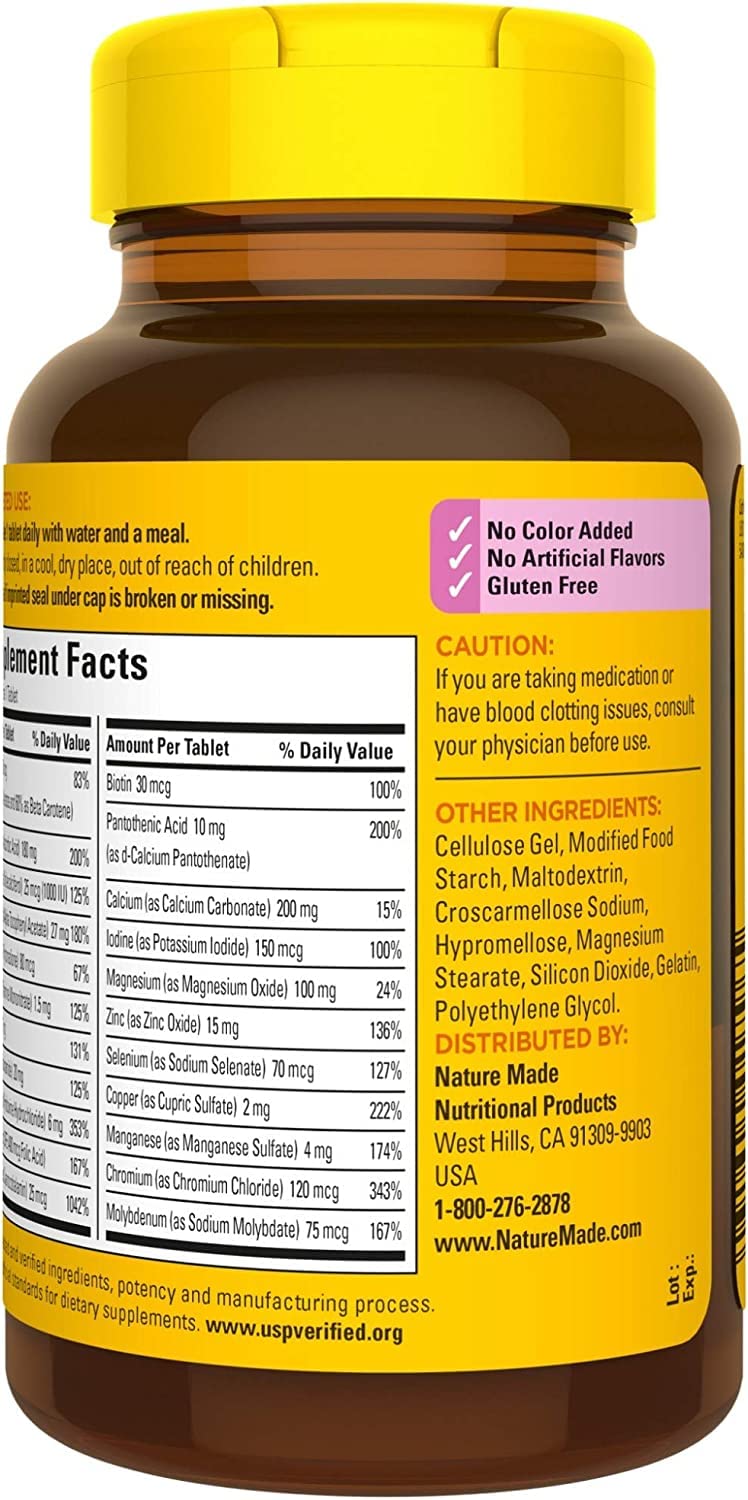 Bone and muscle support nutrients in Nature Made Multi for Her 50+