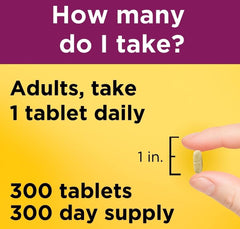 Men's multivitamin packaging with No Iron label