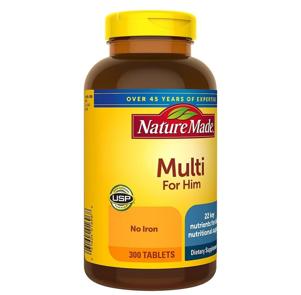 Box and bottle set for Nature Made Multivitamin For Him