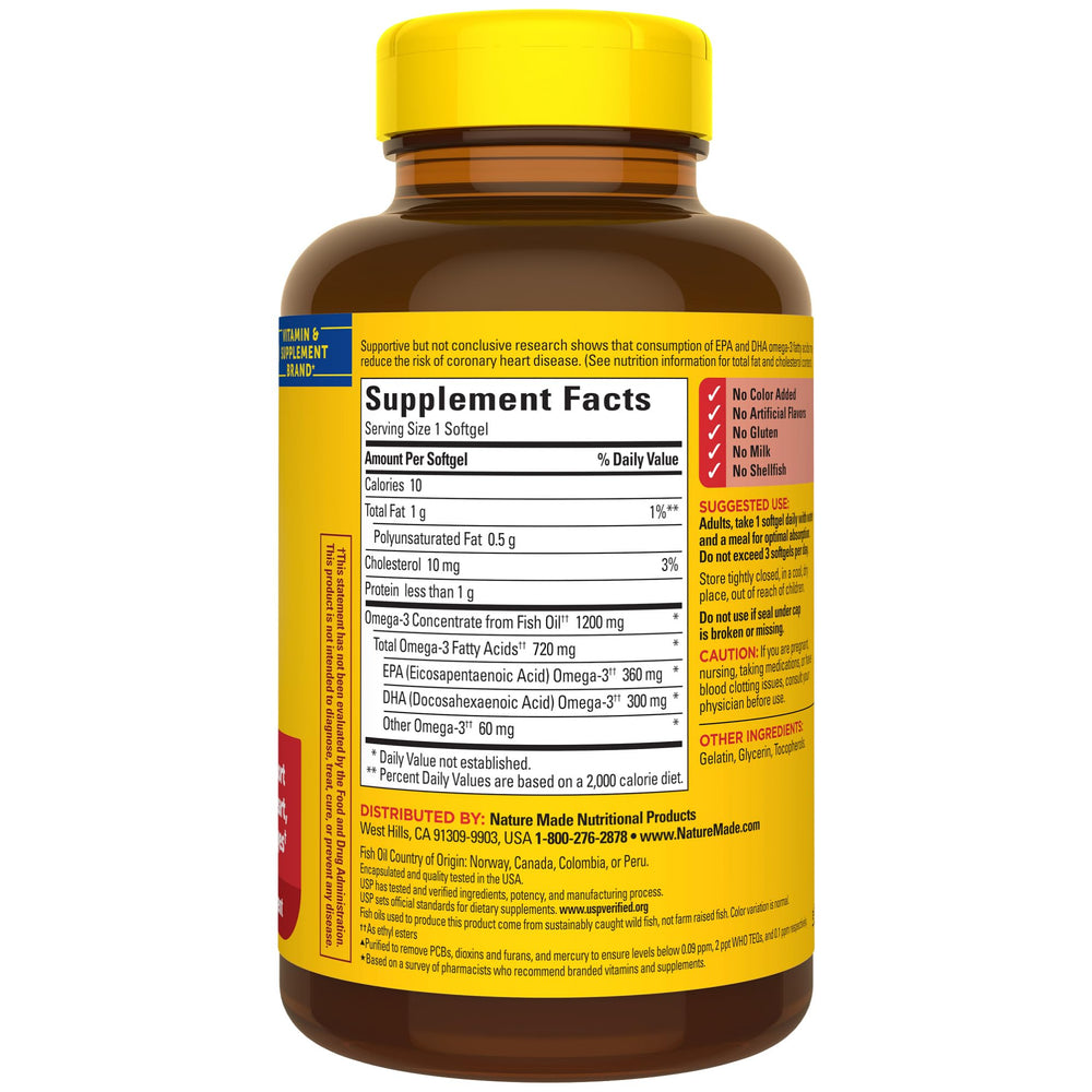 Packaging illustrating ethyl ester omega-3 content