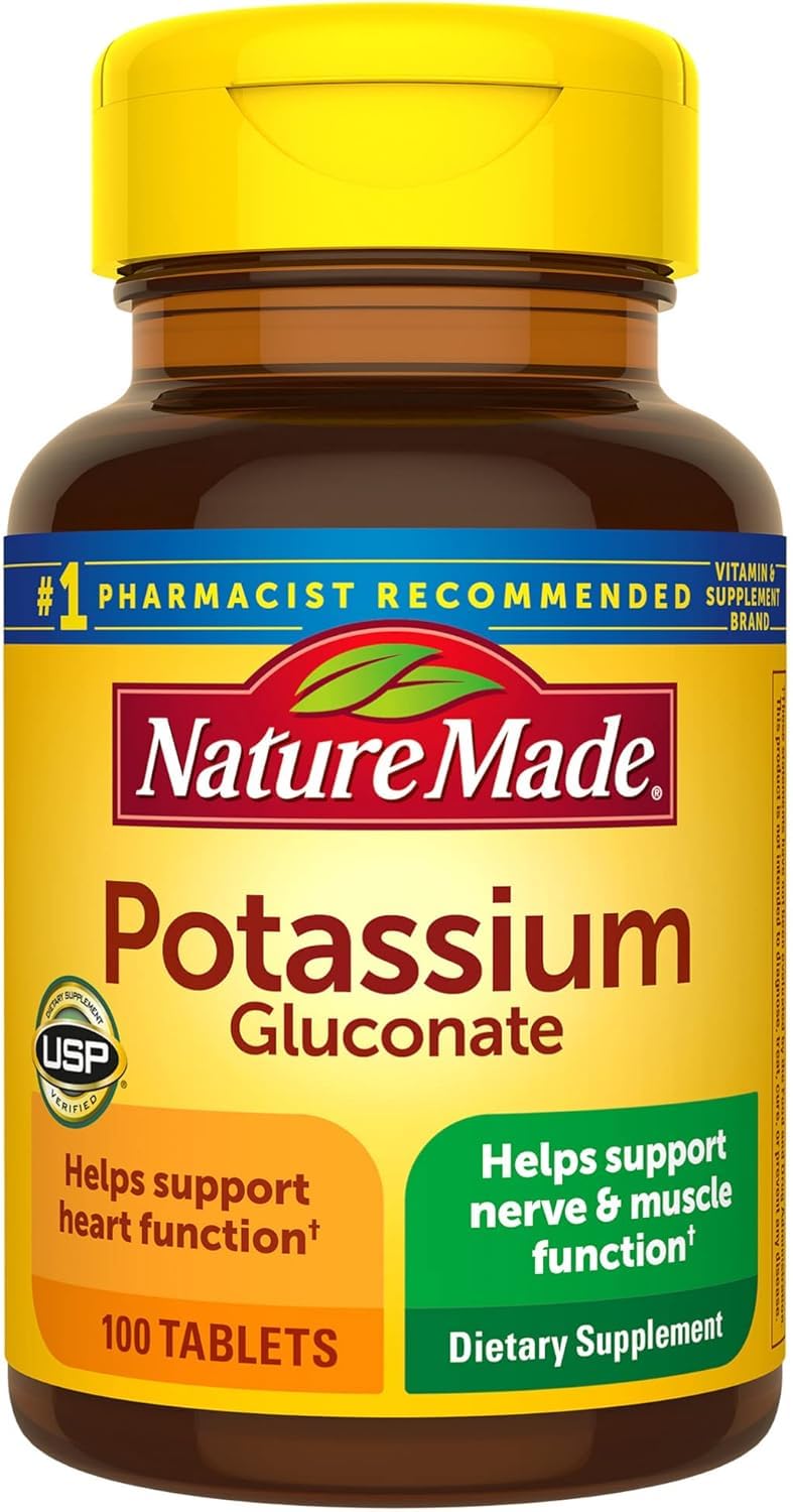 Front label of Nature Made Potassium Gluconate 550 mg bottle