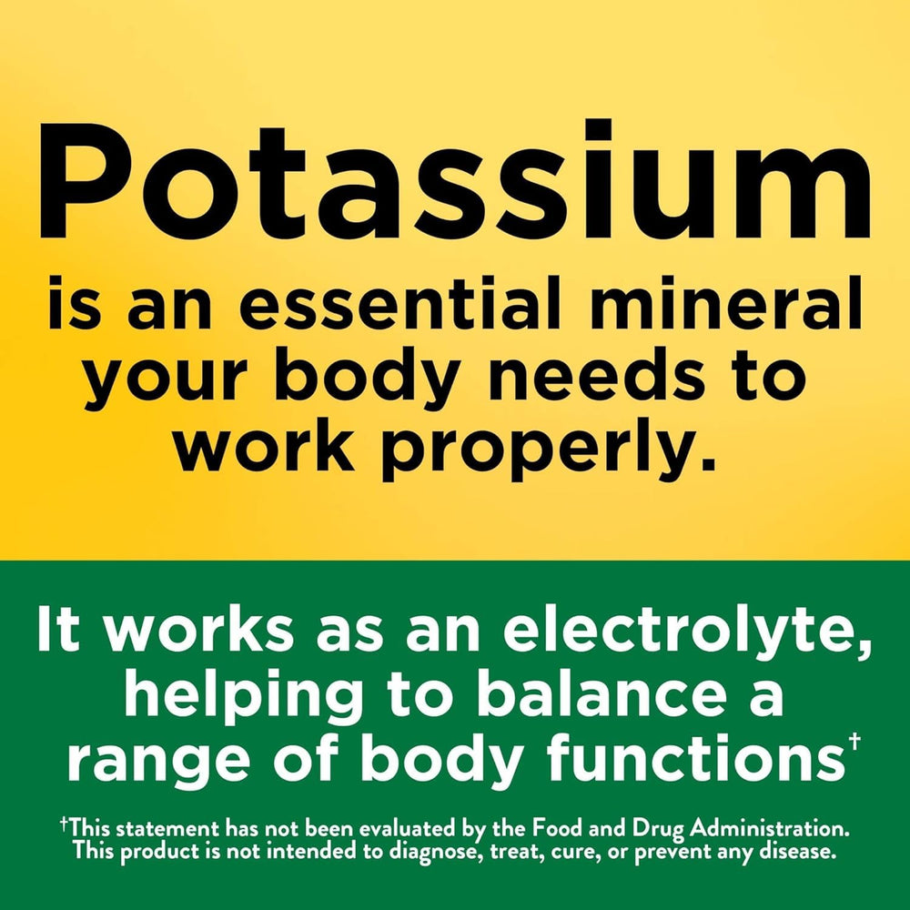 Supplement Facts panel for Potassium Gluconate 550 mg