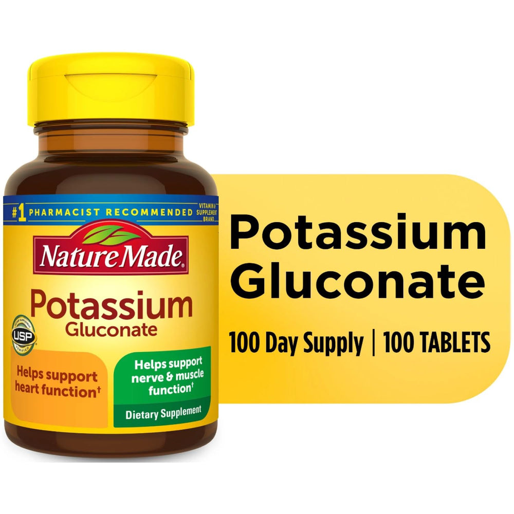 Lifestyle image of Nature Made potassium supplement with healthy foods